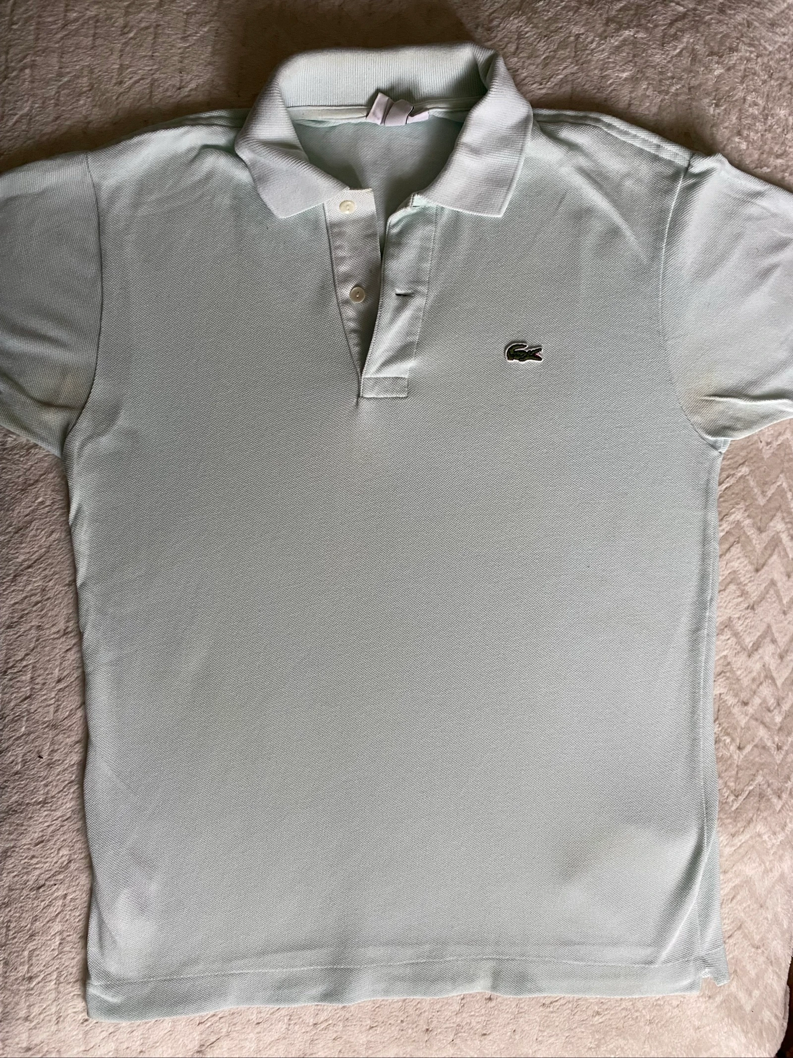 Polo Lacoste Classic Fit S verde-água estilo Old Money Preppy – photo 2